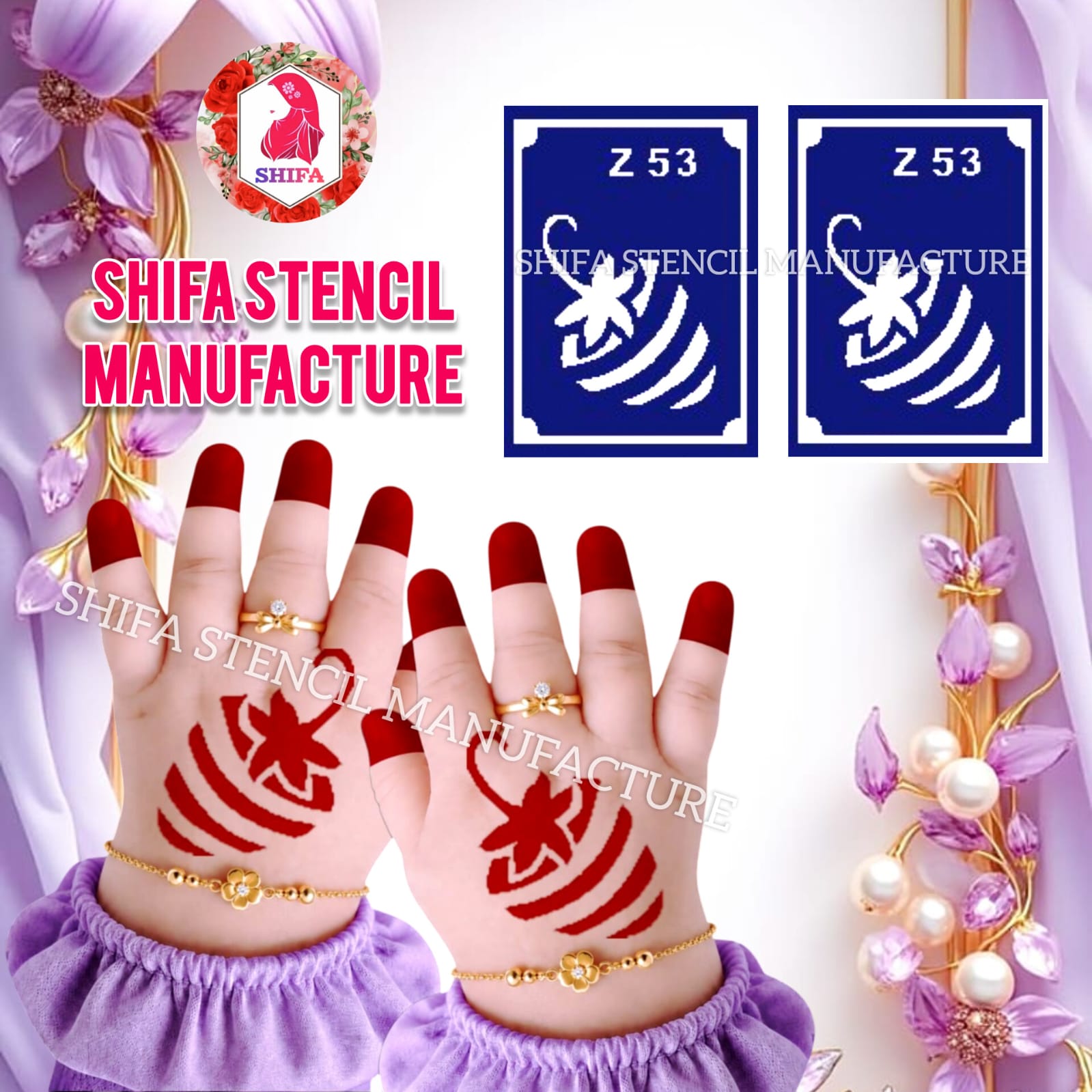 Z 53 Tiered Bloom - Sticker overview - Shifa Stencil Manufacturer